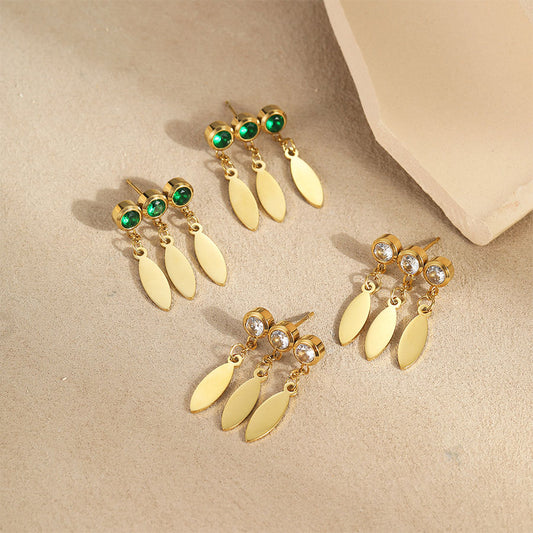 18k Gold Plated Drop Earrings Gorgeous Zircon Jewelry