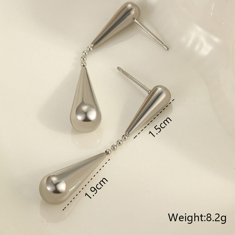 18k Gold Plated Drop Earrings Teardrop Shape Gorgeous Jewelry