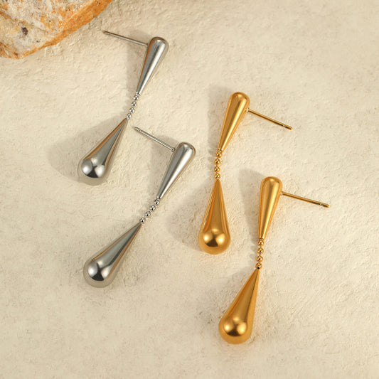 18k Gold Plated Drop Earrings Teardrop Shape Gorgeous Jewelry