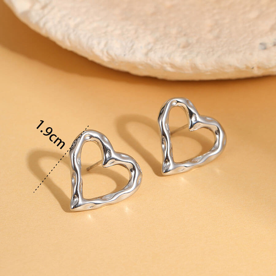 18k Gold Plated Heart Earrings Gorgeous Jewelry
