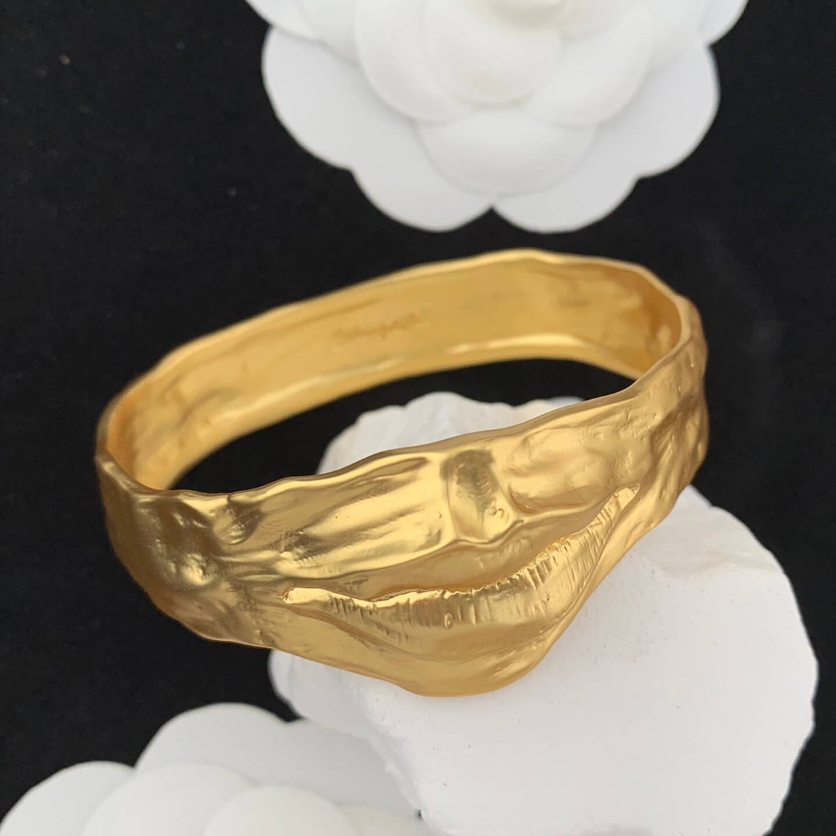 24K Gold Plated Bangle Eye Mouth Nose Shape