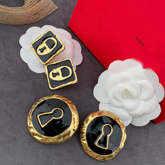 24K Solid Gold Plated Earrings
