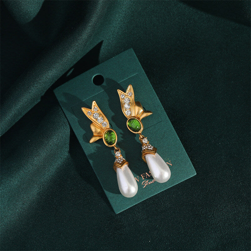 Vintage Earrings Gems Freshwater Pearl Jewelry
