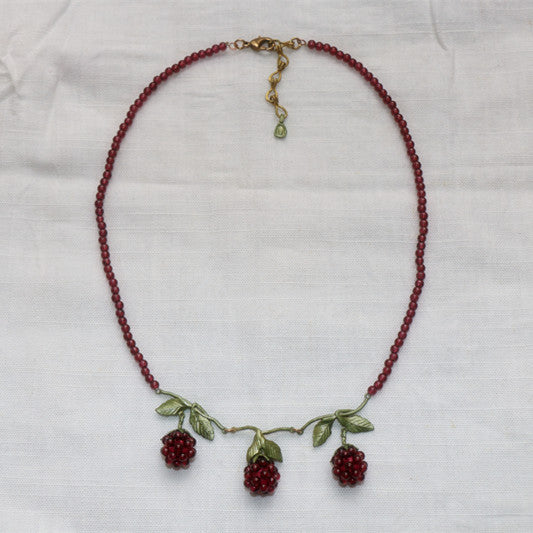 24K Solid Gold Plated Hypoallergenic Necklace With Genuine Garnet Gems
