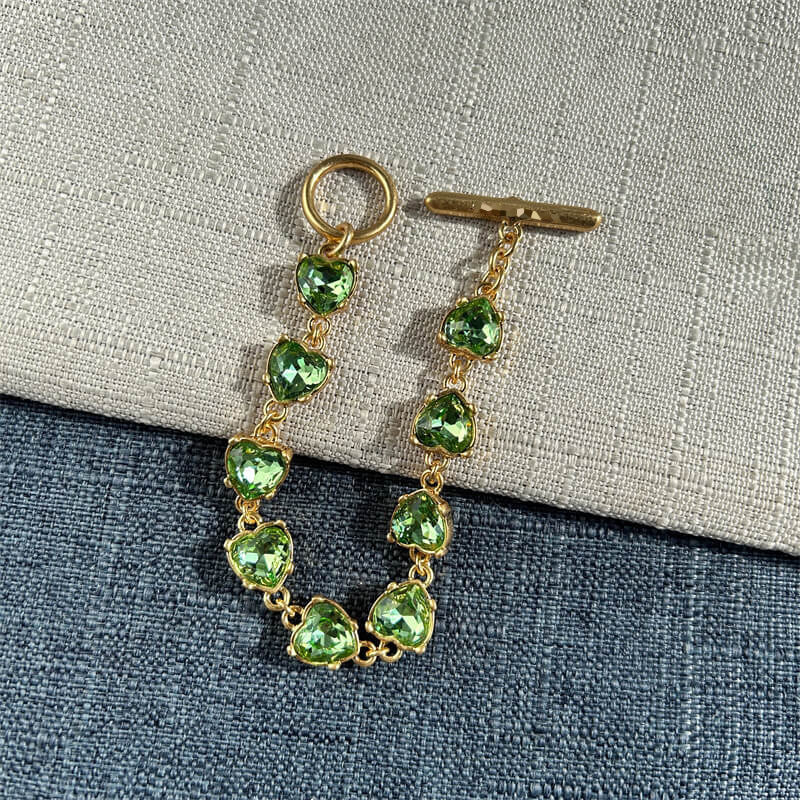 Vintage Jewelry Heart Gems Bracelet