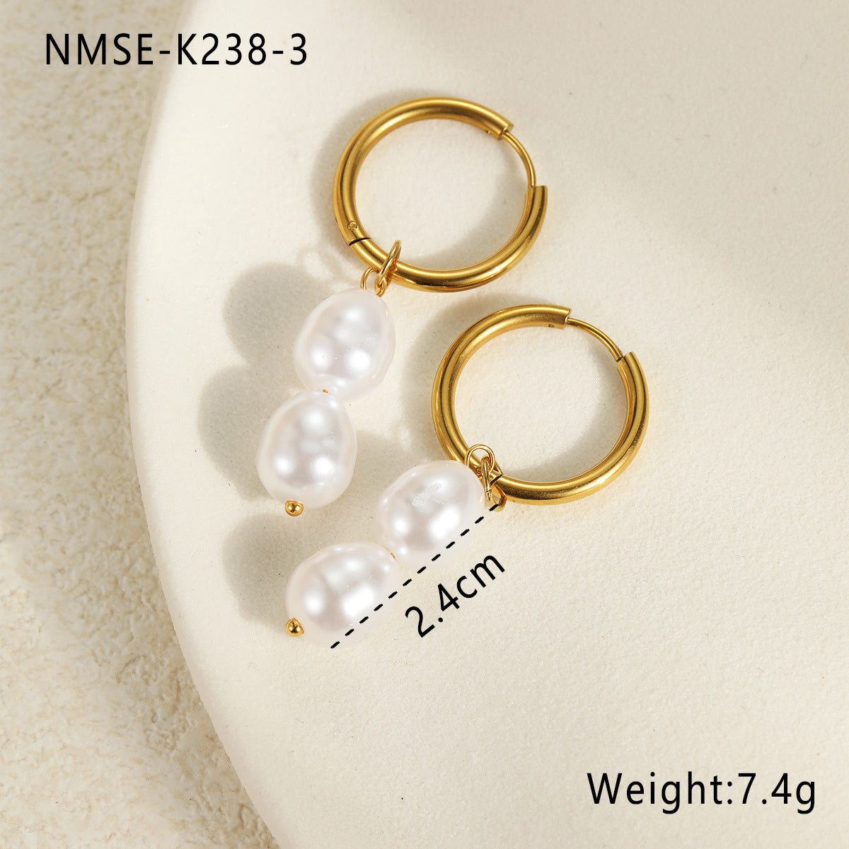 18k Gold Plated Pearls Bracelet Earrings Gorgeous Baroque Jewelry Set