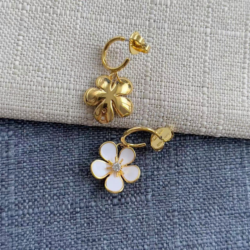 24K Gold Plated Flower Drop Earrings