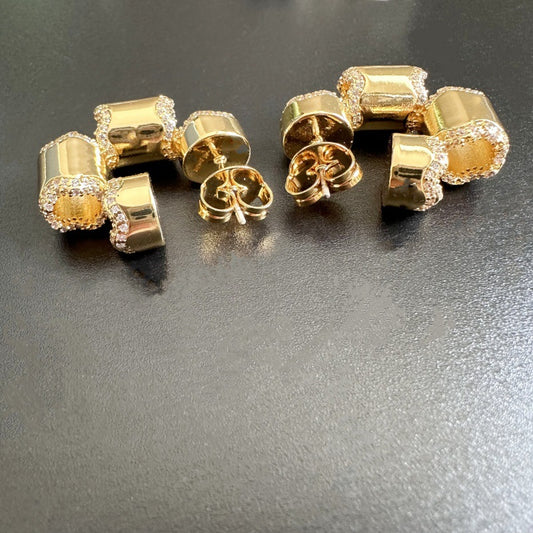 24K Gold Plated Earrings With 252 Diamonds Hypoallergenic Gorgeous Jewelry