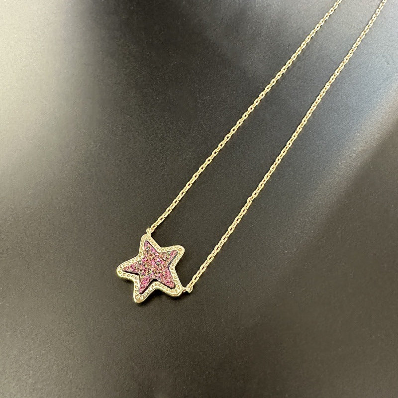 24K Gold Plated Hypoallergenic Brass Platinum Star Necklace