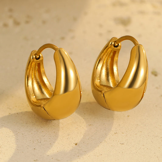 18k Gold Plated Huggie Earrings Gorgeous Vintage Jewelry