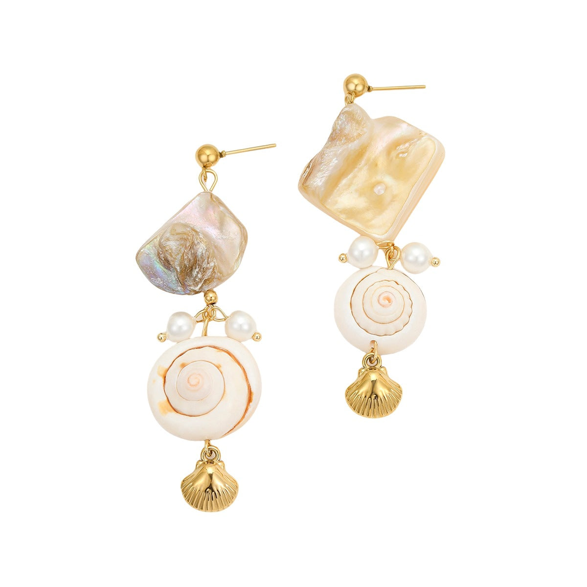 18k Gold Plated Pearls Earrings Gorgeous Natural Jewelry