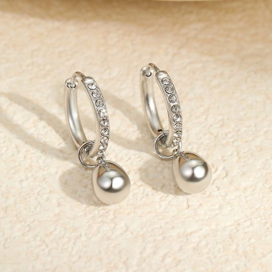 18k Gold Plated Diamond Huggie Earrings