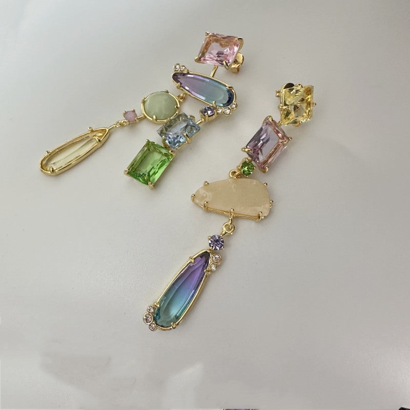 24K Solid Gold Plated Asymmetric Earrings