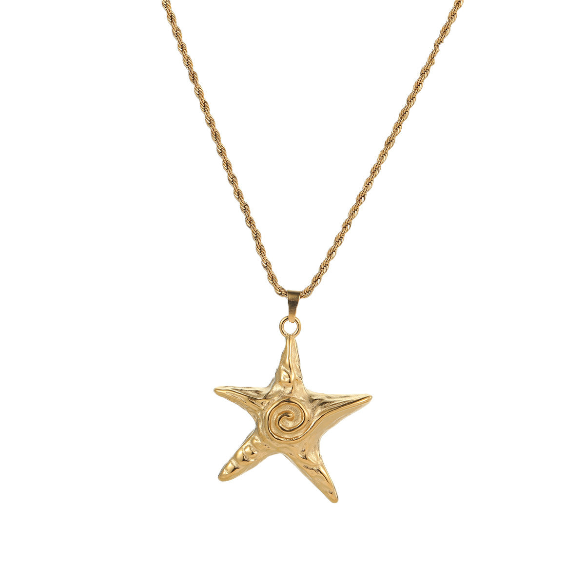 Gorgeous 18k Gold Plated Starfish Earrings Necklace Jewelry Set