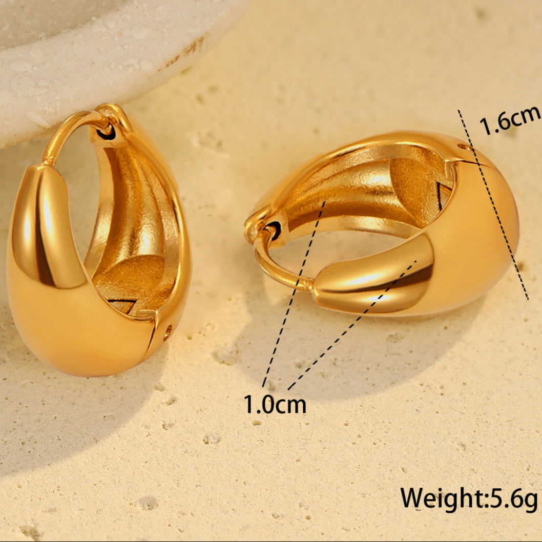 18k Gold Plated Huggie Earrings Gorgeous Vintage Jewelry