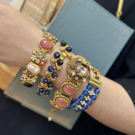 Vintage Jewelry Colorful Crystal Gems Bracelet