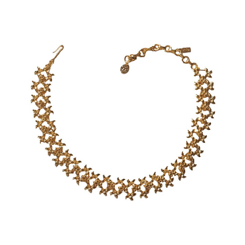 Vintage Jewelry Gold Floral Choker