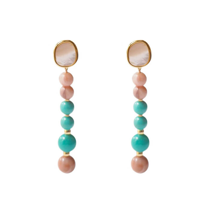Vintage Natural Pearl Jewelry Turquoise Nacre Earrings