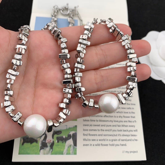 Pearl Necklaces Irregular Silver Bracelet