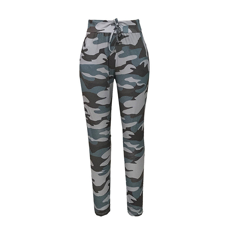 Round Neck Short Sleeve Trousers Two-piece Camouflage Leisure Sportswear