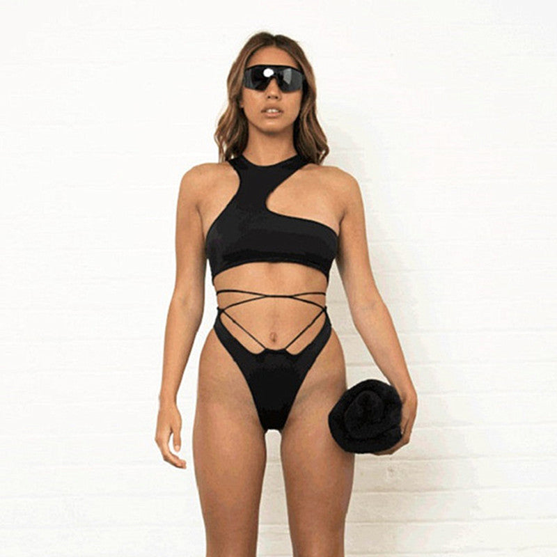 Leopard Print Bikini Swimwear Strappy Swimsuit