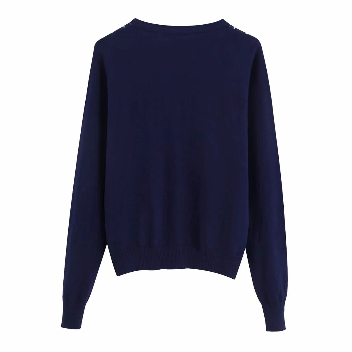 Lozenge Single-breasted Knitting Cardigan Sweaters