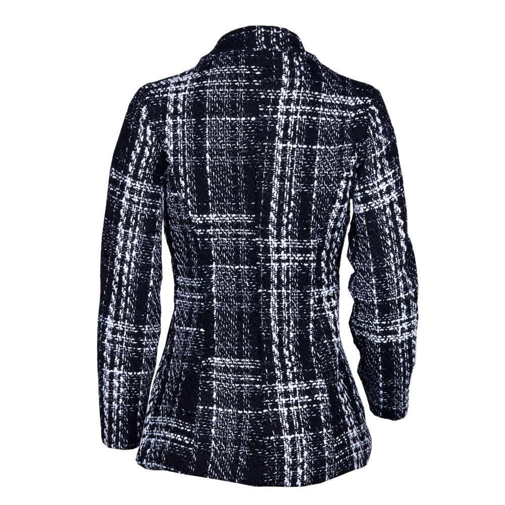 Black And White Stripes Single-breasted Suit Coat Blazers