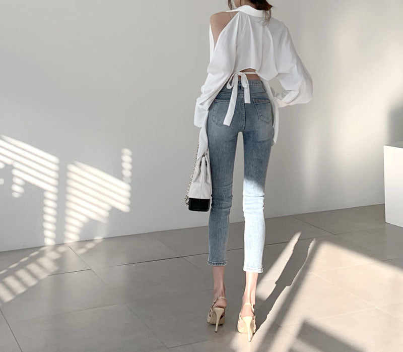 Puff Bubble Sleeves Strapless Single-breasted Blouses