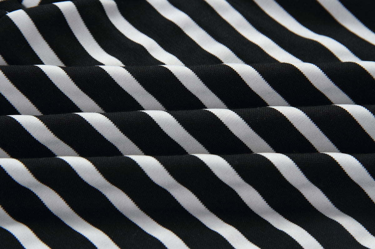 Stripe Print Tie Waisted Pocket Jumpsuit