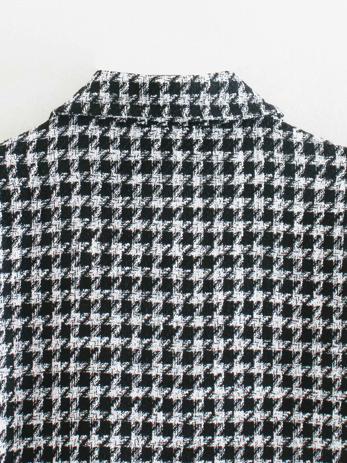 Single-breasted Mid-length Houndstooth Coat Outerwear