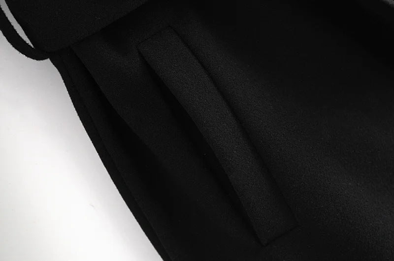 Hooded Lace-up Pile Collar Outerwear