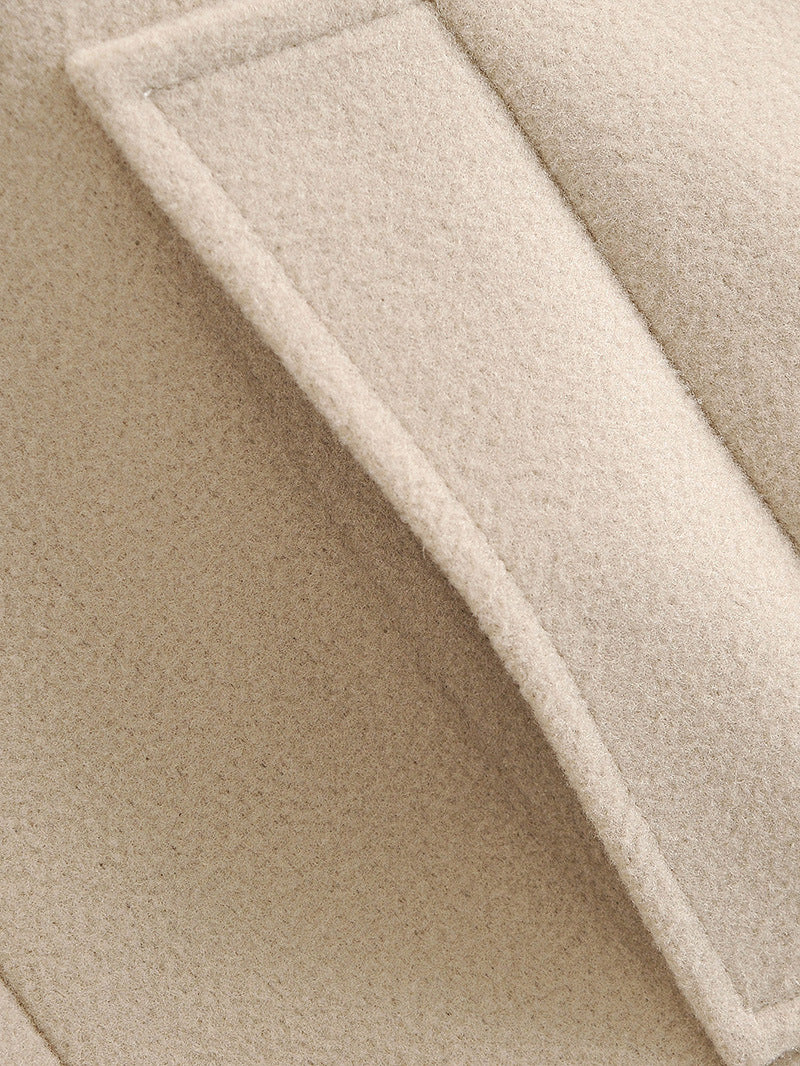 Pile Collar Elegant Button Shawl Cape Outerwear