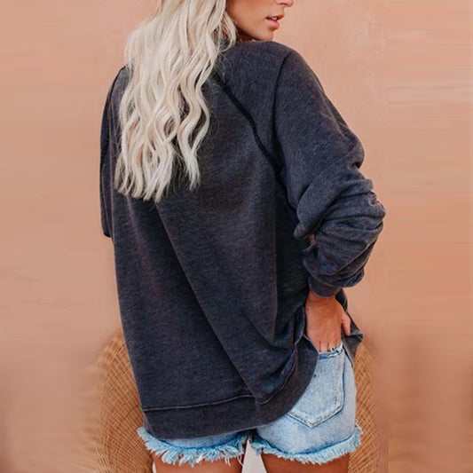Round Neck Floral Printed T-Shirts Blouses Sweatshirts