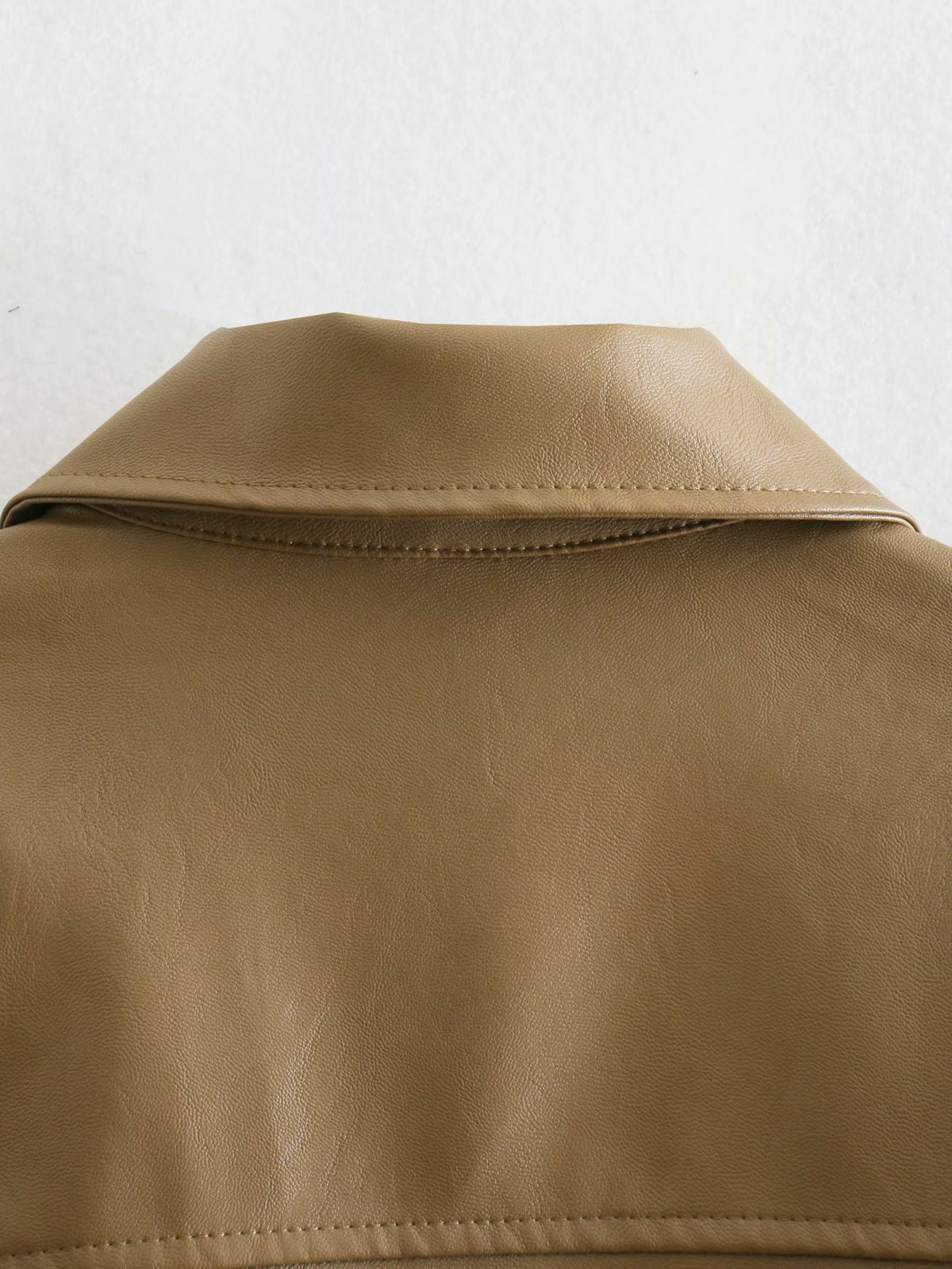 Lapel Single-breasted Lace-up Leather Cardigans Coat Outerwear