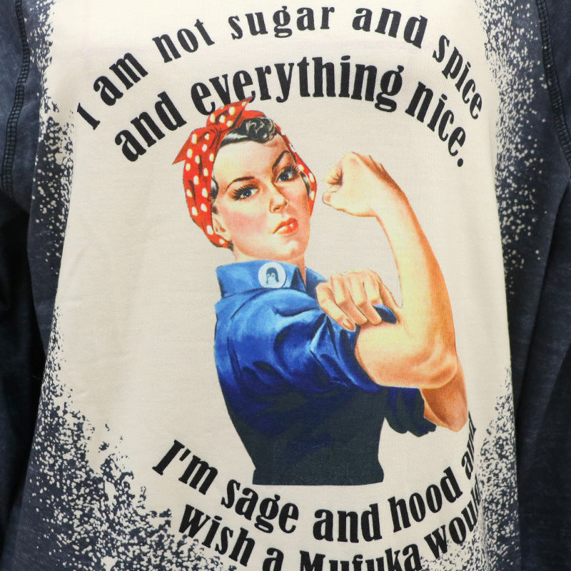Round Neck Floral T-Shirts Blouses Sweatshirts