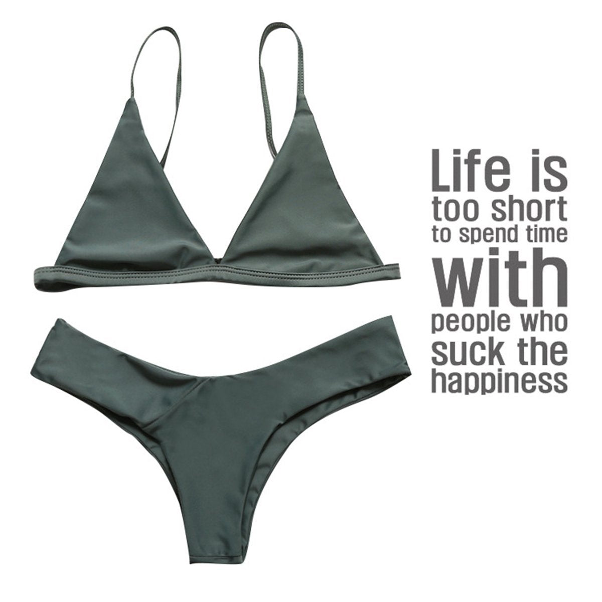 Fashion Plain Triangle Vacation Bikini