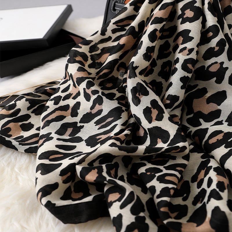 Fashion Leapord Warm Cotton Scarf Shawl Wrap for Women Ladies Girls 90x180