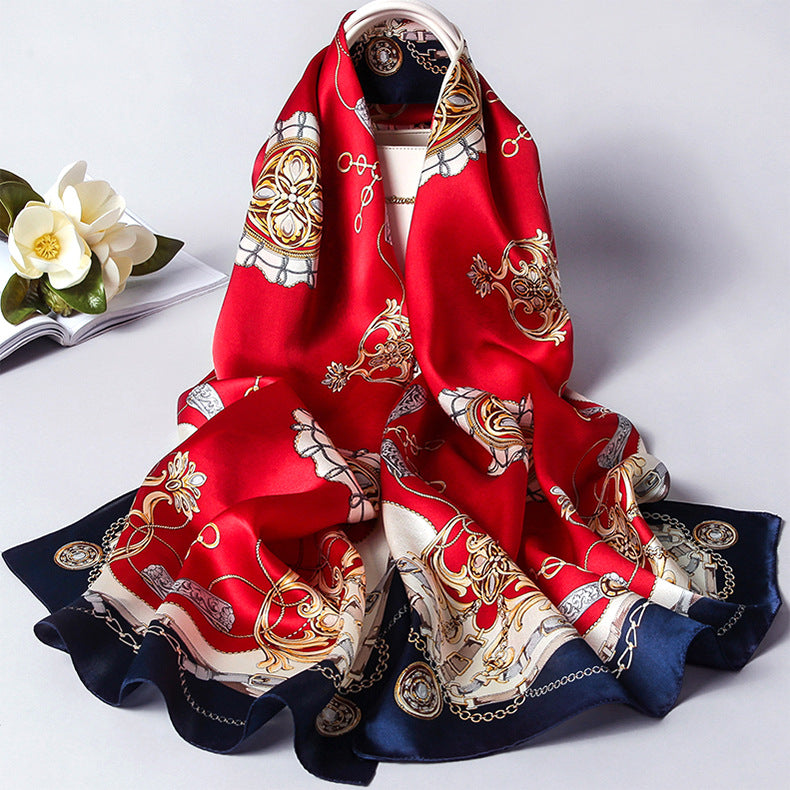 Silk Scarves Women Luxury, Satin Shawl Hijab Bandana