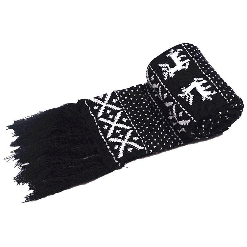 Christmas Elk Snowflake Knitting Scarf Casual Travel Warm Couple Scarves Shawls