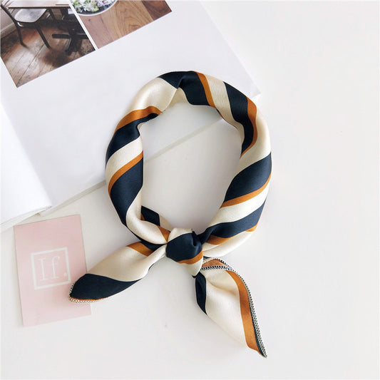 Floral Print Silk Small Square Scarf for Women - 40 Colors