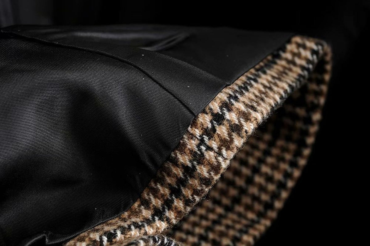 Double-breasted Houndstooth Suit Coat Cardigan Blazers