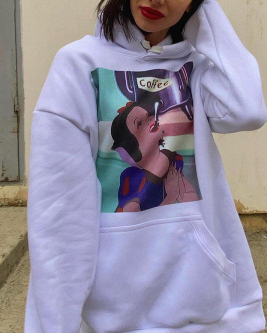 Round Neck Floral Printed Hoodies Sweatshirts Shirts Blouses
