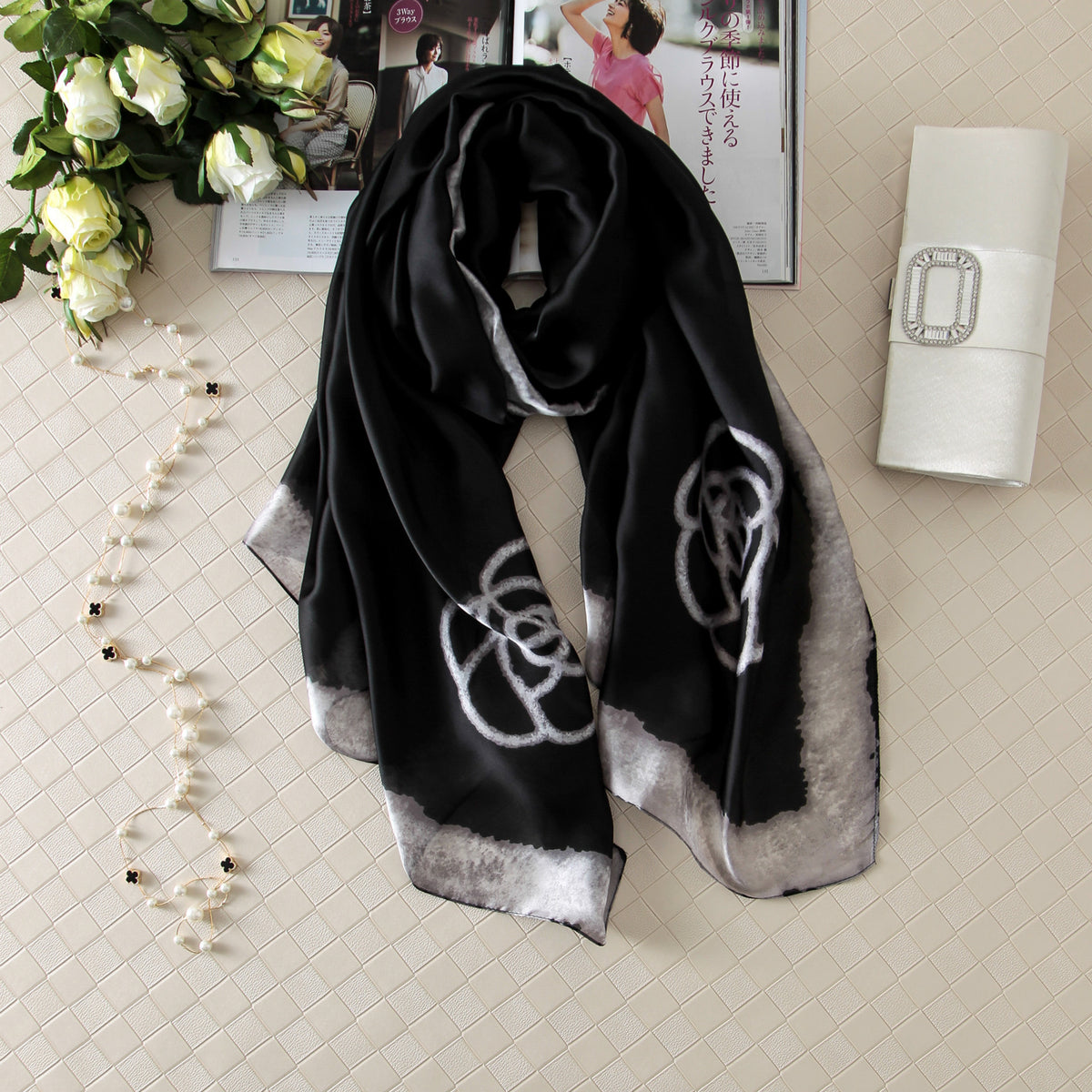 Vogue Silkly Scarf for Women Lightweight Shawl Wraps Holiday Scarf Gift Scarves Women
