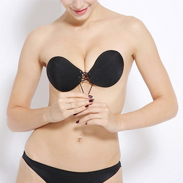 Fly Sticky Bra Push Up Bra Invisible Strong Adhesive Lycra Bridal