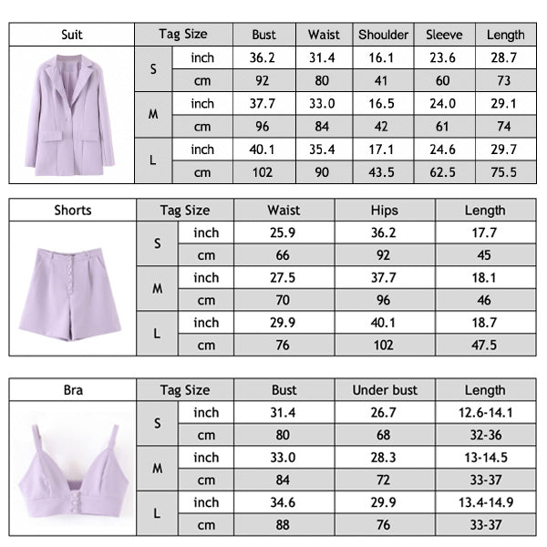 Blazer Suit Shorts Underwear Three-piece Suit Set