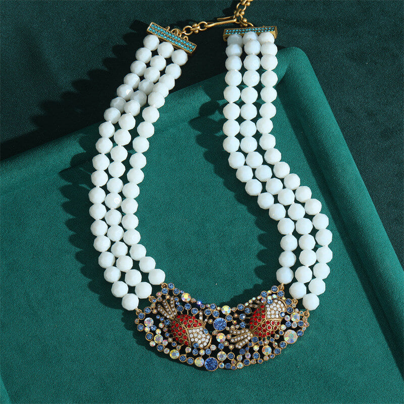 Vintage Necklace Jewelry Gold Pearl Floral Choker