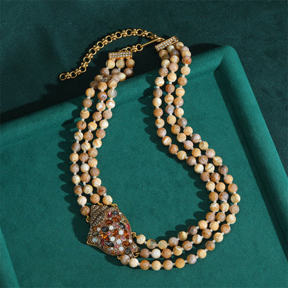 Vintage Necklace Jewelry Gold Pearl Floral Choker
