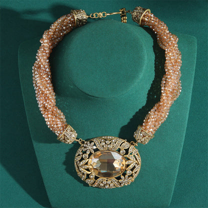 Vintage Necklace Jewelry Gold Pearl Floral Choker