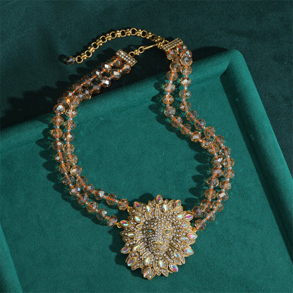Vintage Necklace Jewelry Gold Pearl Floral Choker