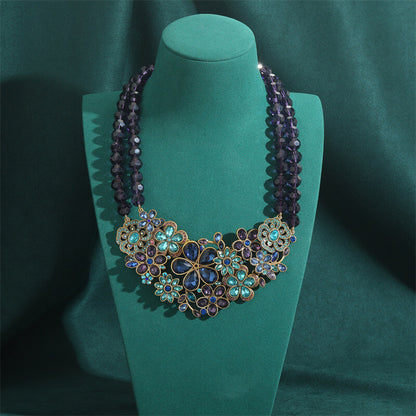 Vintage Necklace Jewelry Gold Pearl Floral Choker